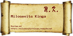Milosevits Kinga névjegykártya